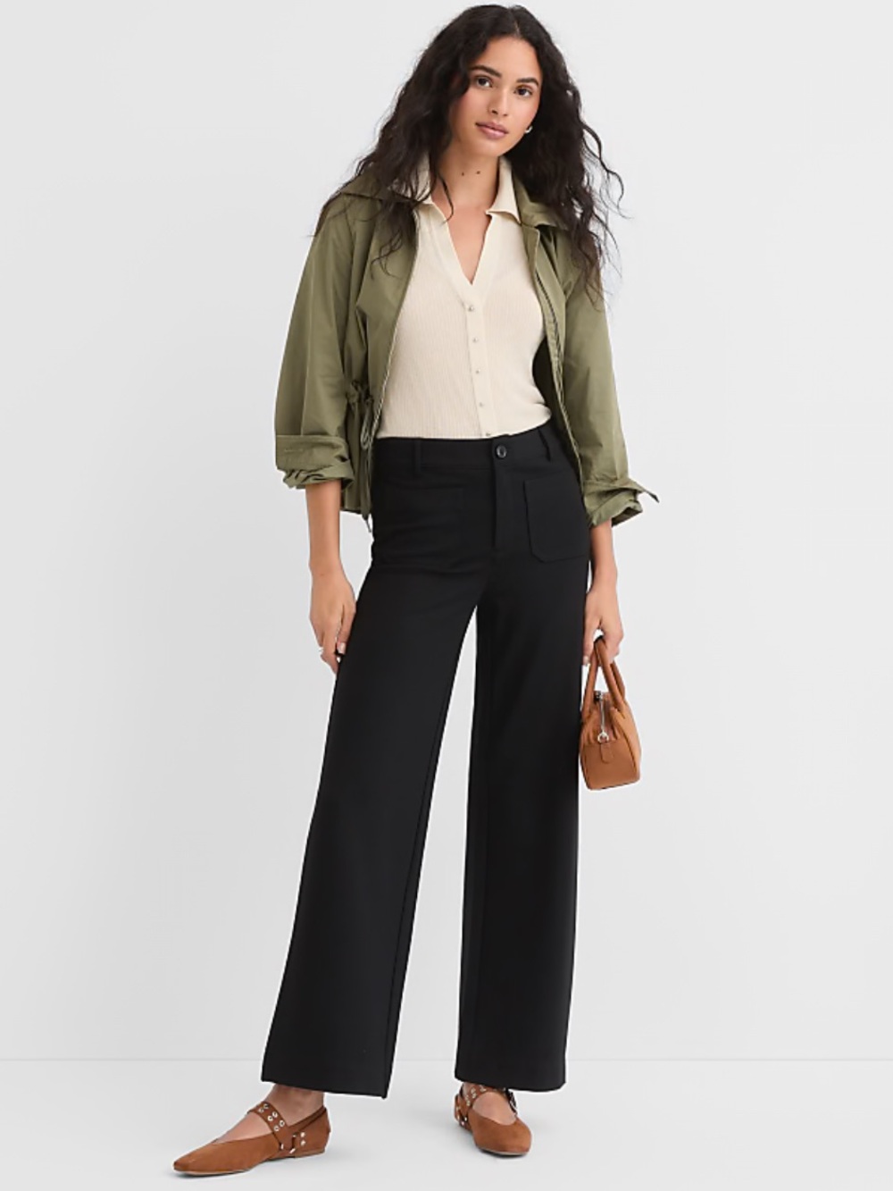 LOFT Palmer Wide Leg Women’s Jeans in Black Size 4P